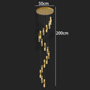 Axyaa Crystal Chandelier Stair Pendant Light Living Room Interior Lighting
