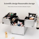 Axyaa Aluminum Makeup Train Case with Adjustable Separator, Large Capacity