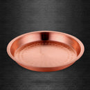 Axya Brass Dinner Plate Set - Steamed Chicken Copper Tray - Round Flat Thickened Design