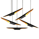 Axyaa Retro Black Pipe Chandelier with Matchstick Lampshade