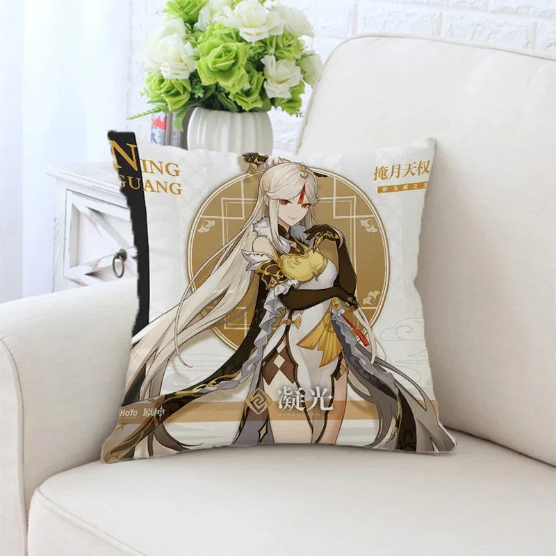 Axyaa Anime Pillow Cover 45x45, Decorative Cushion for Sofa, Bed, Home Decor