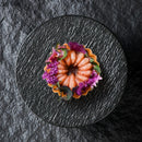 Axyaa Stone Pattern Ceramic High Footed Plate Black White Creative Tableware