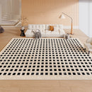 Axyaa Luxury Cream Checkerboard Carpet for Large Living Room Area
