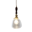 Axyaa Wood LED Pendant Lamp American Vintage Nordic Copper Glass Hanging Light