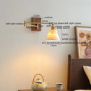 Axyaa Modern LED Wall Lights Walnut Ceramic Nordic Bedside Lamp