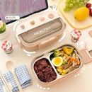 Axyaa Stainless Steel Bento Lunch Box - Portable, Microwave Safe, Cute Design