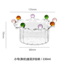 Axyaa Clear Glass Fruit Plate Bowl - Large Capacity Dessert Ice Cream Dish