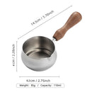 Axyaa Stainless Steel Seasoning Cup with Wooden Handle - Set of 4
