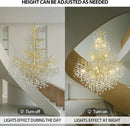 Axyaa Modern Luxury Crystal Chandelier for Living Room Staircase Foyer High Stairway