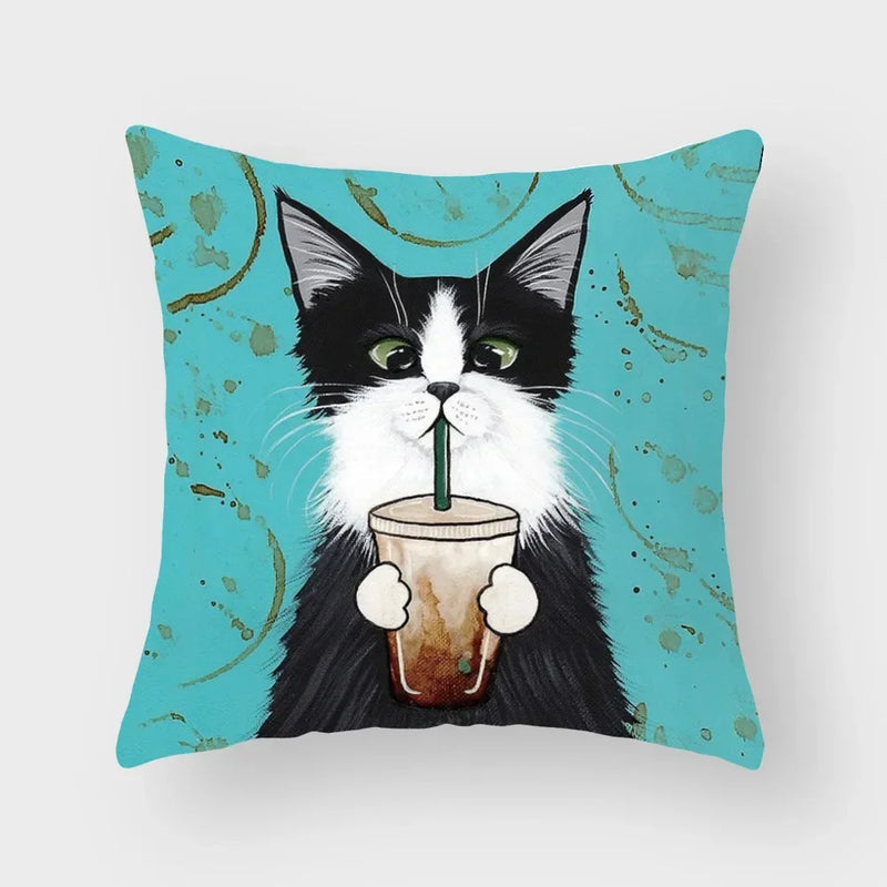 Axyaa Cat Print Pillowcase 45*45cm