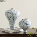 Axyaa Blue White Porcelain Vase: Elegant Table Decor Flowers Arrangement Aesthetic Classic