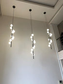 Axyaa Nordic Black Glass LED Chandelier Suspended Ceiling Light