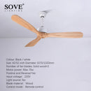 Axya 52" Vintage Ceiling Fan Remote Control Wood Finish Bedroom Loft Fan