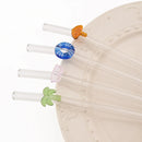 Axyaa Glass Straw Set - Summer Vacation Cocktail Kit with Cleaning Brush
