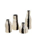 Axyaa Geometric Stripes Wave Ceramic Vase - Handmade Irregular Design