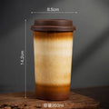 Axyaa Ceramic Gradient Coffee Cup with Silicone Cover, Portable & Creative Office Home Cup