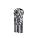 Axyaa Striped Resin Vase: Abstract, Black & White Geometric Home Decor, Terrarium, Crafts