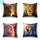 Lion Pattern Polyester Cushion Cover by Axyaa - Home decoration Pillow Cover