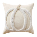 Axyaa Halloween Pumpkin Graphic Circle Velvet Embroidered Throw Pillow Case