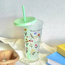 Axyaa Flower Tumbler: Cute 700ml Portable Reusable Drinking Bottle, BPA-Free