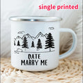 Axyaa Enamel Campfire Mug Customized for Couples Forest Wedding Gifts
