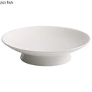 Axyaa Ceramic High-Footed Plate Set for Restaurant, Desserts, Snacks, Pasta - Artistic Tableware