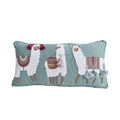 Axyaa Floral Alpaca Elephant Embroidered Lumbar Pillow Cover - Boho Style