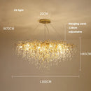 Axyaa Golden Crystal Tear Drop Ceiling Light for Living Room & Bedroom