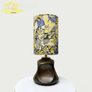 Axyaa Ceramic Fabric Art Table Lamp LED E27 Retro Style Desk Light