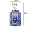 Axyaa Blue & White Porcelain Vase Jar: Classic Chinese Home Decor & Organization