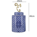 Axyaa Blue & White Porcelain Vase Jar: Classic Chinese Home Decor & Organization