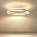 Axyaa Nordic Ring Ceiling Chandelier: White/Black LED Light for Bedroom, Kitchen, Dining Room