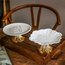 Axyaa Ceramic Dessert Plate Set. High-Footed, European-Inspired Design for Elegant Dining.