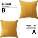 Axyaa Mustard Yellow Corduroy Boho Pillow Cover