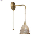 Axyaa Amber Glass LED Wall Sconce Pull Chain Switch Nordic Modern Design