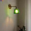 Axyaa Green Glass LED Wall Light for Home Decor, Japanese Style, Living Room, Bedroom