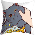 Axyaa Cute Cat Kiss Love Pillowcase 45x45cm - Home Decor Short Plush Pillow Cover