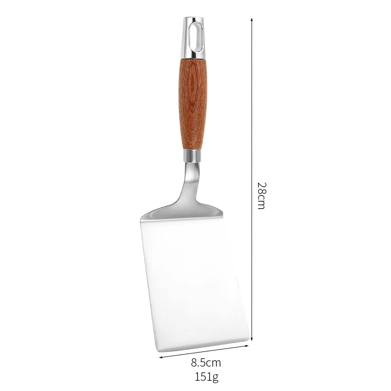 Axyaa Stainless Steel Wooden Handle Spatula Turner Scraper BBQ Utensil