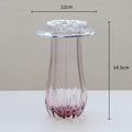 Axyaa Pink Glass Vase Wave Edge Storage Tray Terrarium Hydroponics Home Decor