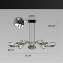 Axyaa Glass Ball Chandelier: Modern Luxury Living Room Light