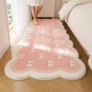 Axyaa Pink Plush Irregular Shape Carpet for Living Room Bedroom Décor