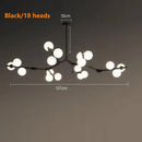 Axyaa Black Gold Glass Ball LED Chandelier for Living & Dining Room