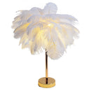 Axyaa Ostrich Feather LED Lamp: Stylish Bedroom Lighting for Home Decor