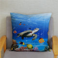 Axyaa Dolphin Ocean Pattern Cushion Cover for Kids Sofa & Home Decor