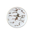 Axyaa Golden Marble Pattern Ceramic Plate - New Nordic Style Steak Plate