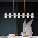 Axyaa Marble Copper LED Chandeliers: High-end Modern Gold Hanging Lamps for Home Decor