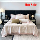 Axyaa Flower Print Hollow Edge Cool Quilt Set