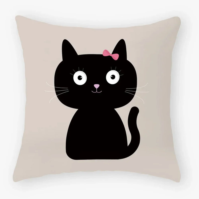 Axyaa Black Cat Pillowcase 45*45 Sofa Car Home Decor Cushion Cover