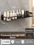 Axyaa Black Aluminum Towel Rack Holder 40-60CM Folding with Hook