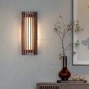 Axyaa Walnut Wood Grid Wall Lamp - Wabi-sabi Style Sconce Light